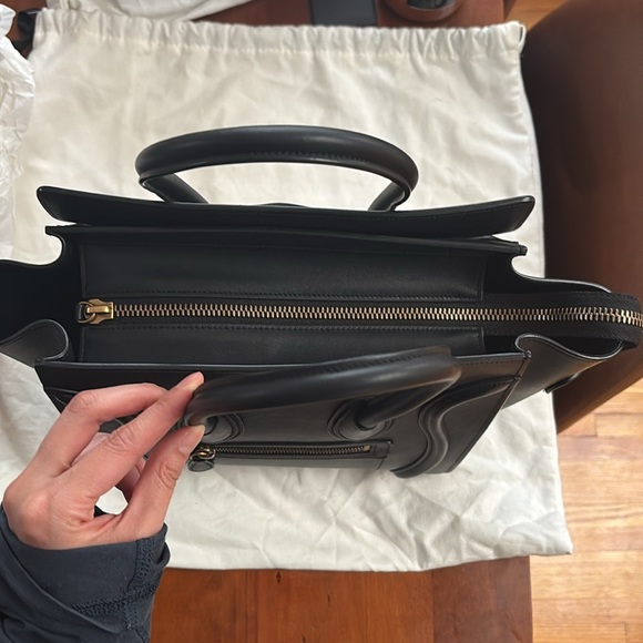 Celine Micro Luggage Black Smooth Leather Bag - Picture 8 of 11